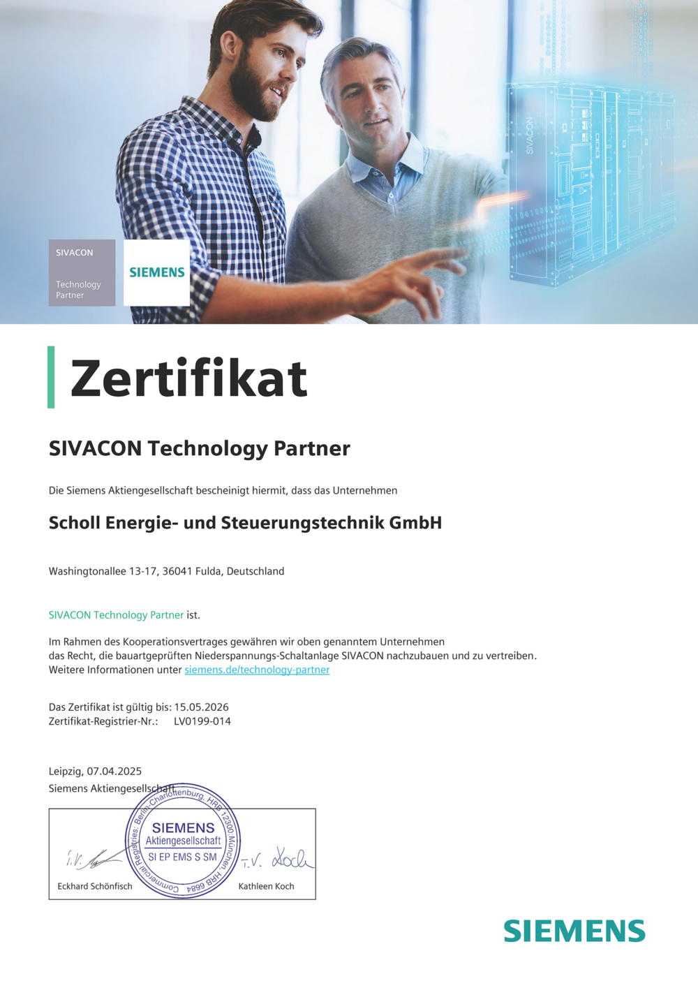 Zertifikat_ SIVACON